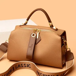 High-grade Luxury Genuine Leather Women's Bag Fashion Pillow Bag Solid Color Large Capacity Shoulder Bag Handbag Crossbody Bag