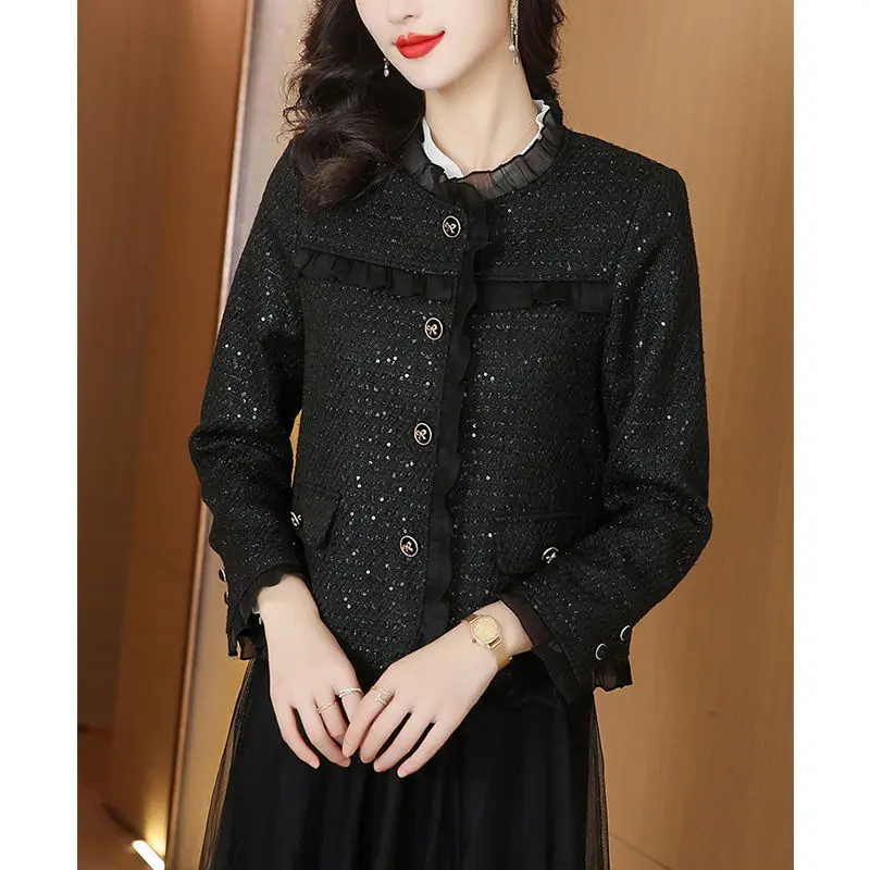 Autumn Style Black Short Women\'s Small Fragrant Style Jacket Women\'s Spring and Autumn New Fashion Temperament Autumn Jackets