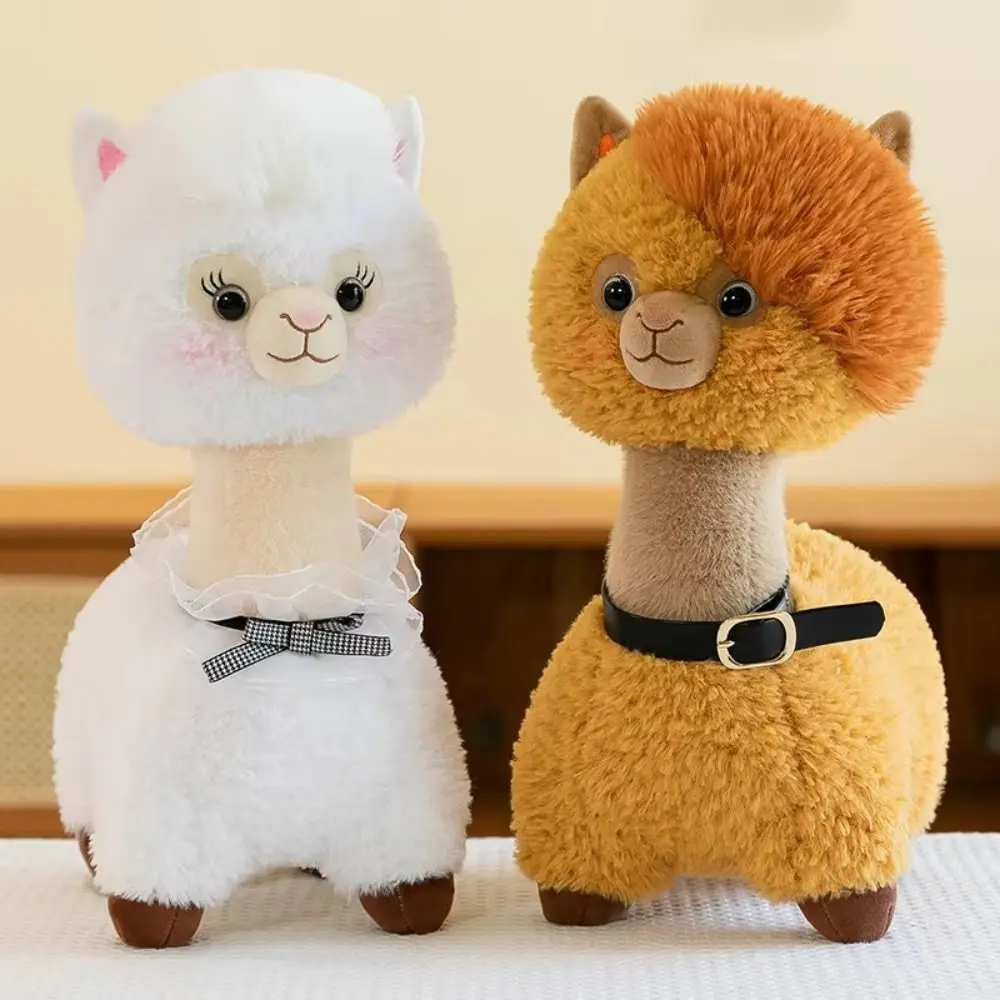 ตุ๊กตาแกะน้อยทำจากผ้าฝ้าย PP นุ่มฟู ตุ๊กตาอัลปาก้าขนปุย ของเล่นสะสมสัตว์ต่างๆ ตุ๊กตาของขวัญคริสต์มาส