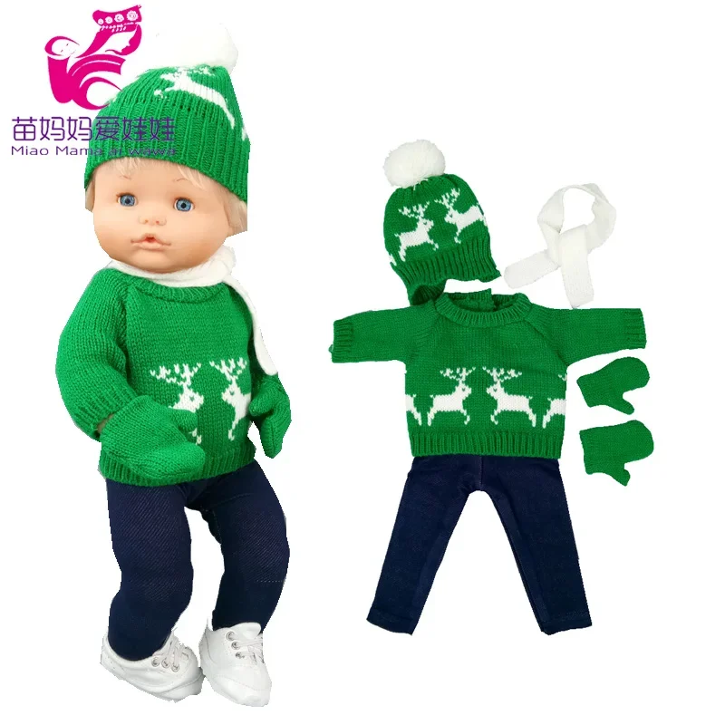 16 Inch Nenuco Doll Clothes Pink Sweater Hat Scarf Ropa Y Su Hermanita 40 Cm Baby Doll Costumes Winter Christmas Set