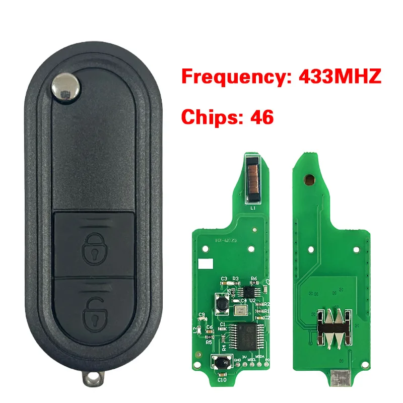 keychannel 1pcs 2 Buttons Car Flip Remote ID46 433MHz Wireless Remote Control Aftermarket Remote for Chinese Car MG3 2011-2015