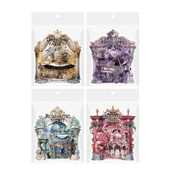 30Sheets Stickers Baroque prom Retro Material Handbook Collage Supplies Stationery Romantic Night Scrapbook cut 147*108mm