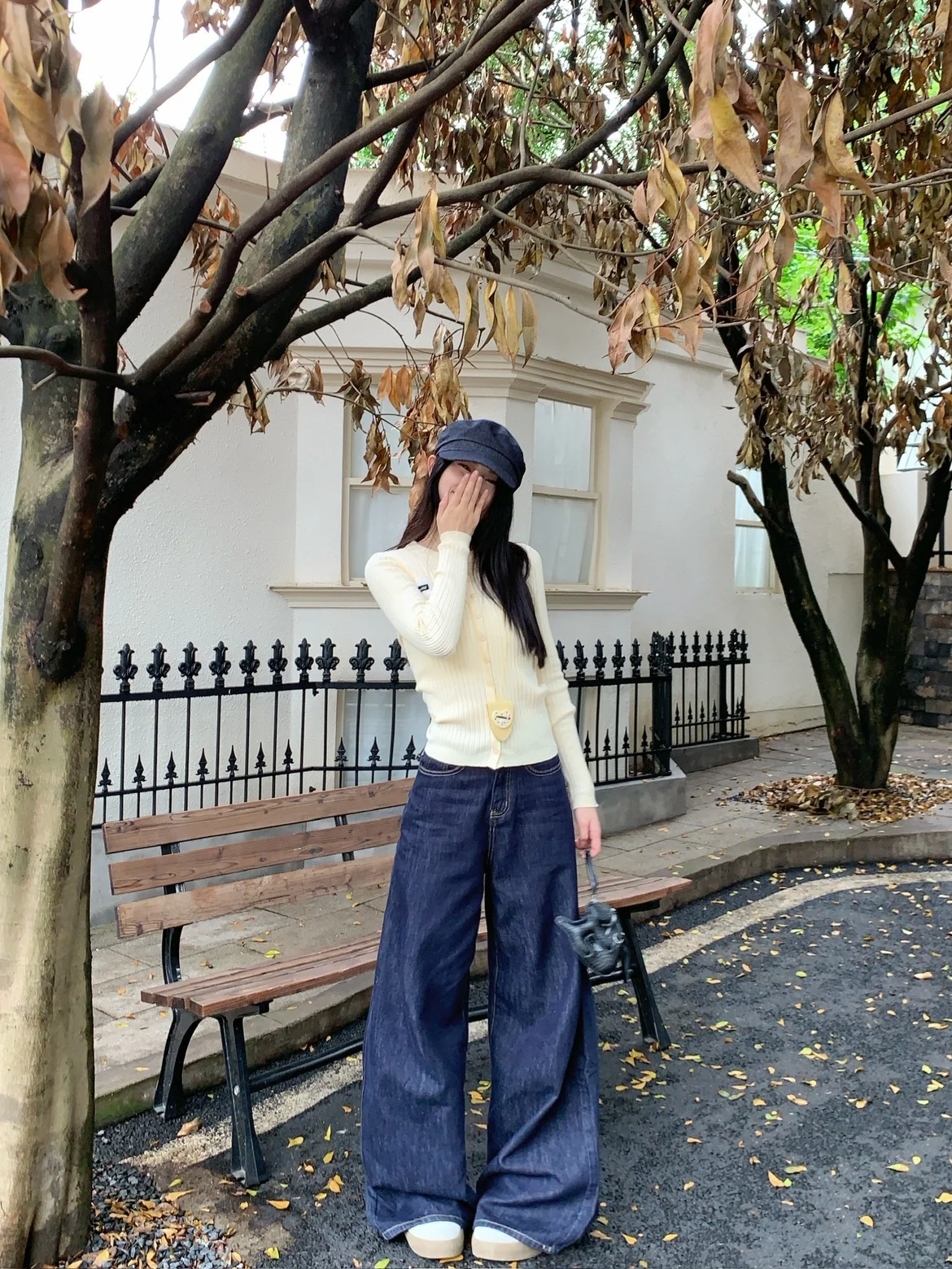 

Брюки Deep Blue Vintage с высокой талией, широкими штанинами, повседневные, свободные, драпированные, прямого кроя, универсальные для женщин больших размеров