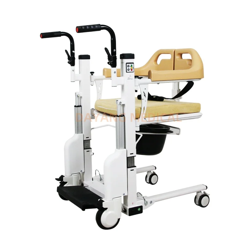 

Portable Medical Wheelchair Electric Elderly Patient Transfer Toilet Lift Commode Chair for Disabled People