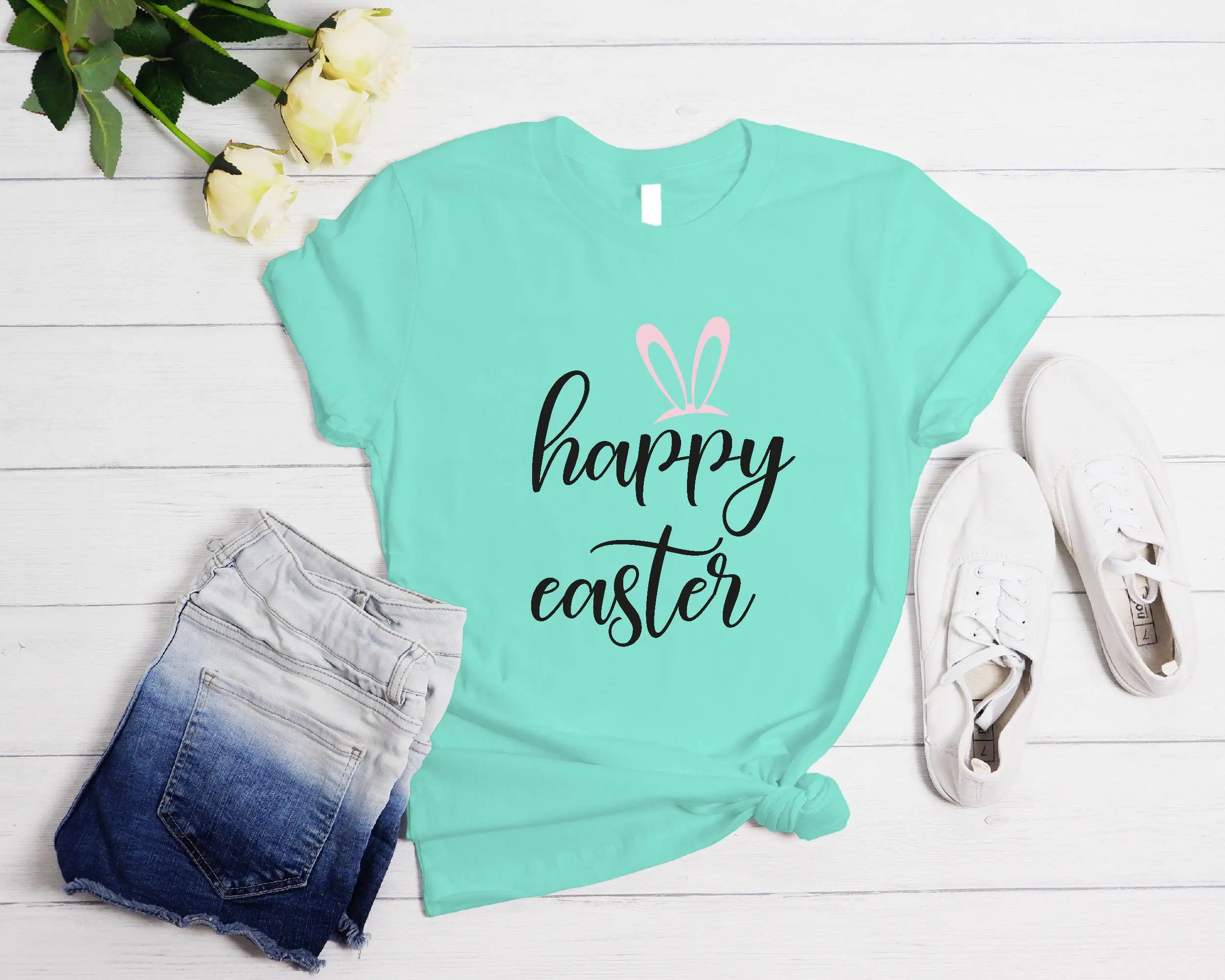 

Happy Easter T Shirt Day bunny Women For