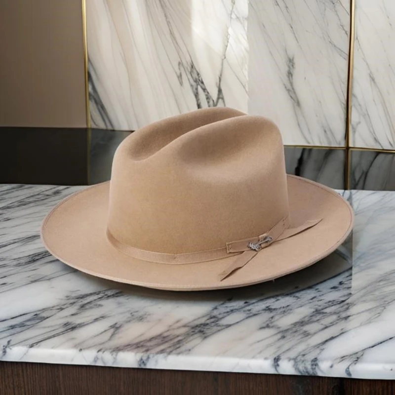 Wool Homburg Cowboy Hats Exotic Hat for Women Men Photo Props Western for Men Women Unisex Wear Headwear