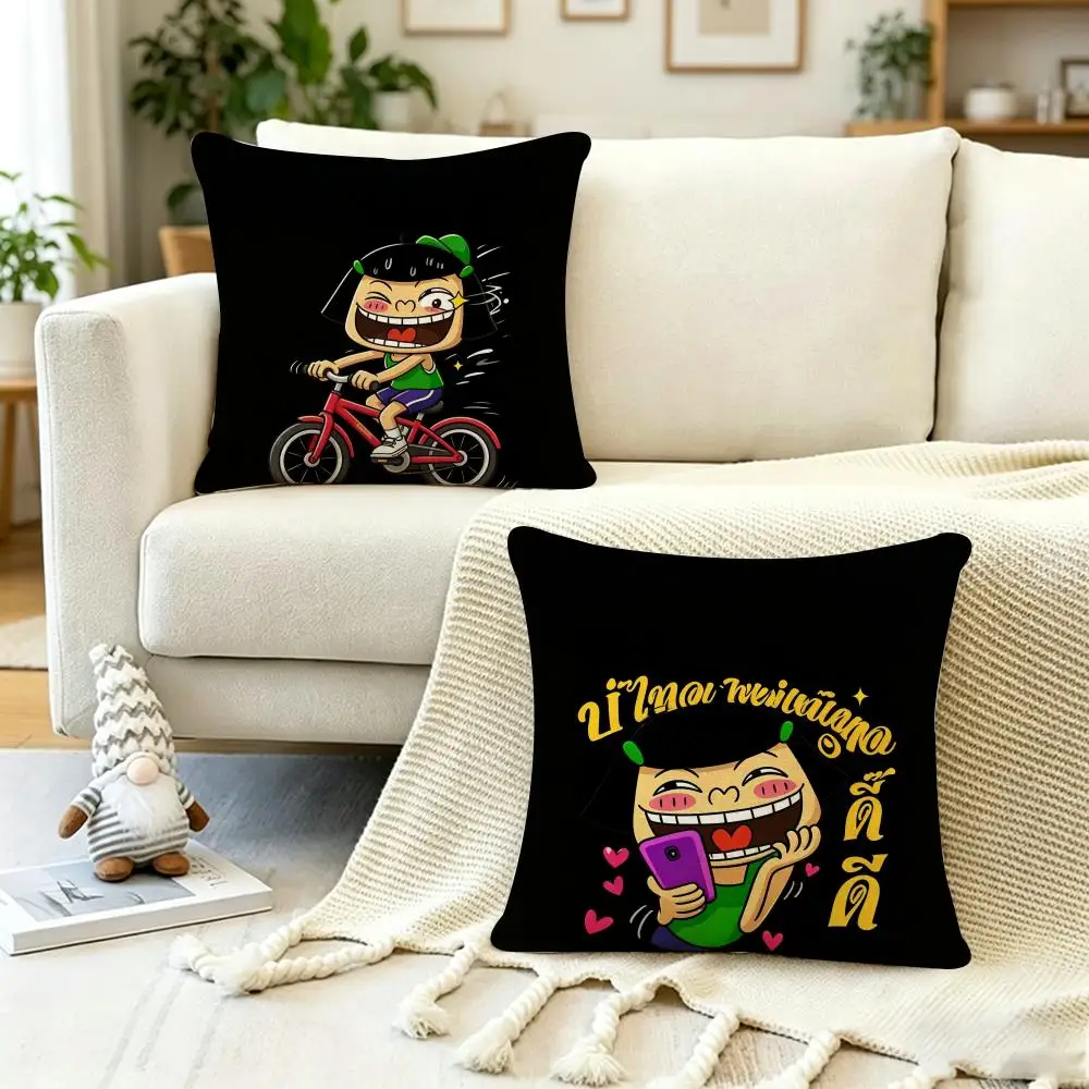 Comic N-Noo Hin-S Cushion Cover Anti-dustmite Pillowcase Invisible zipper silky short plush Sofa cushion cover