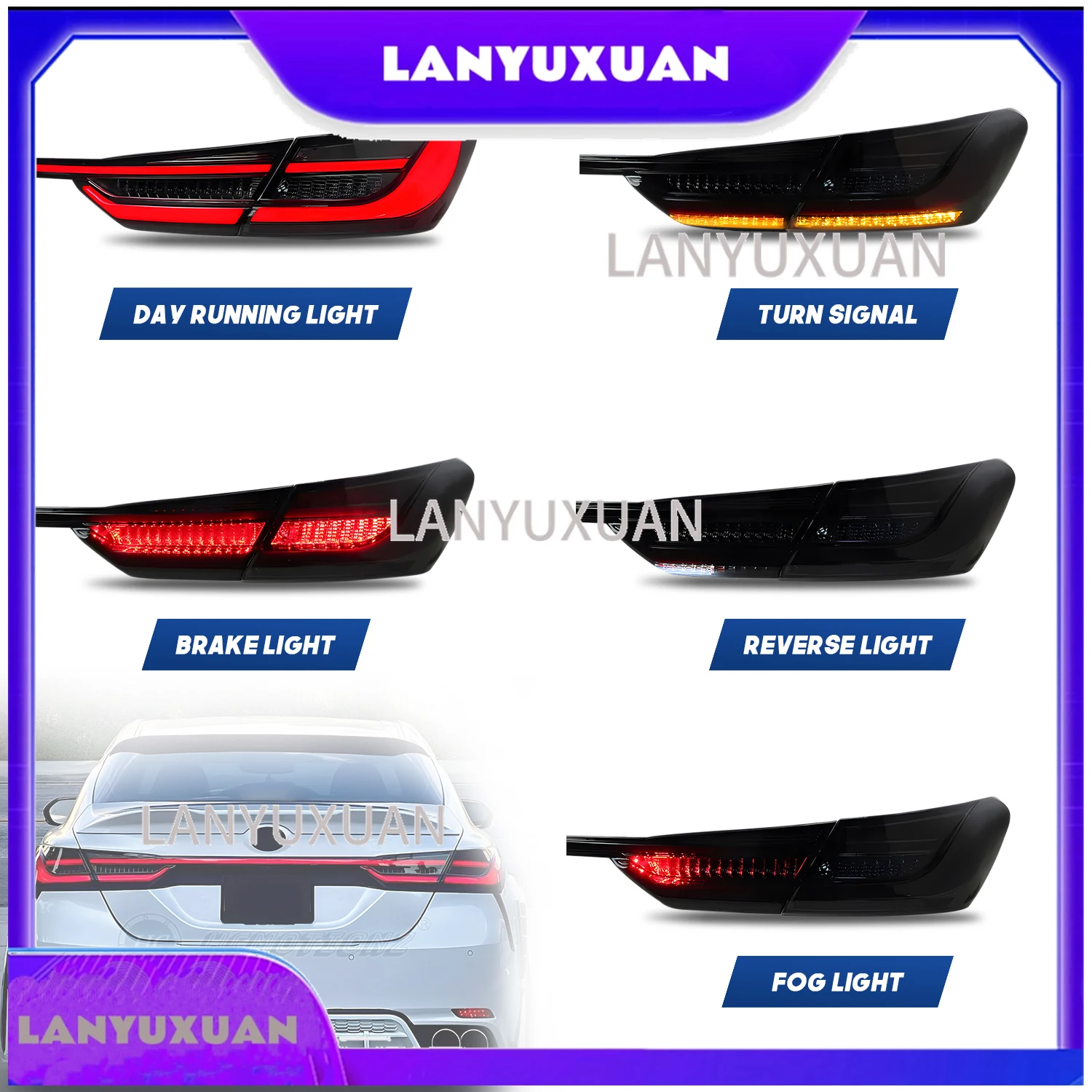 2026 HCMOTIONZ Assembly Accessories LED Tail Light 2018-2024 Start up Animation Day Running Lights Rear Lamps for Toyota Camry