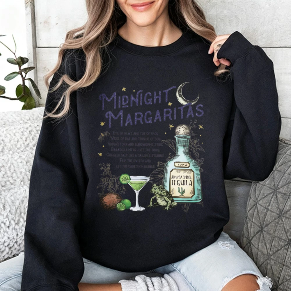 Midnight Margaritas Sweatshirt Unisex Streetwear Long Sleeve Top Practical Magic Pullover Witchy Shirt Halloween Crewneck Hoodie