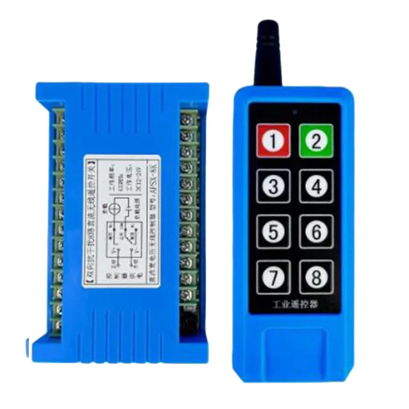 

1000m DC12V 24V 8CH 433MHz Relay RF Bidirectional Wireless Remote Control Switch For Motor,Electric door,window, gate, Elevator