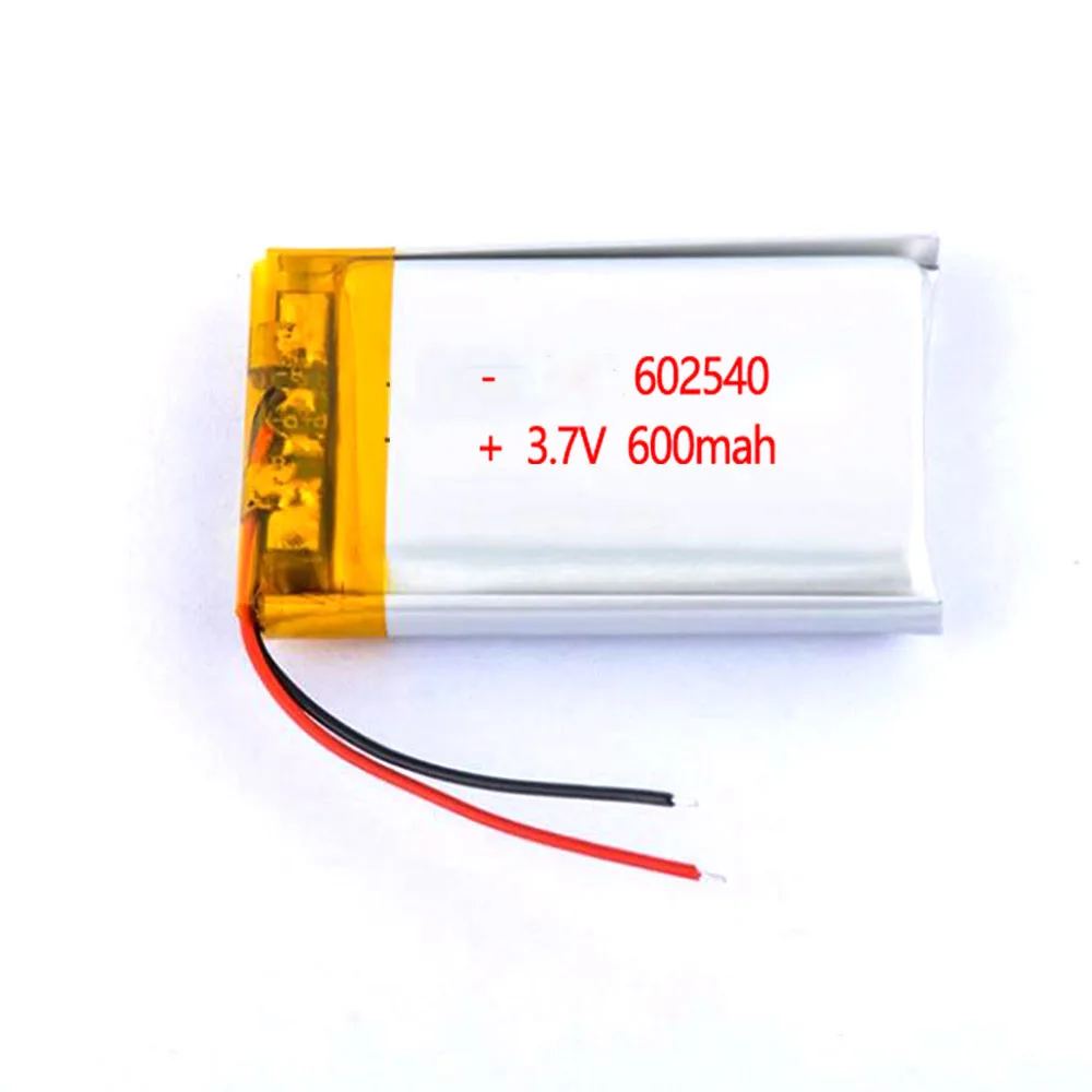 

2/5/20 Pcs 3.7V 600mAh 602540 Lithium Polymer Ion Battery 2.0mm JST Connector