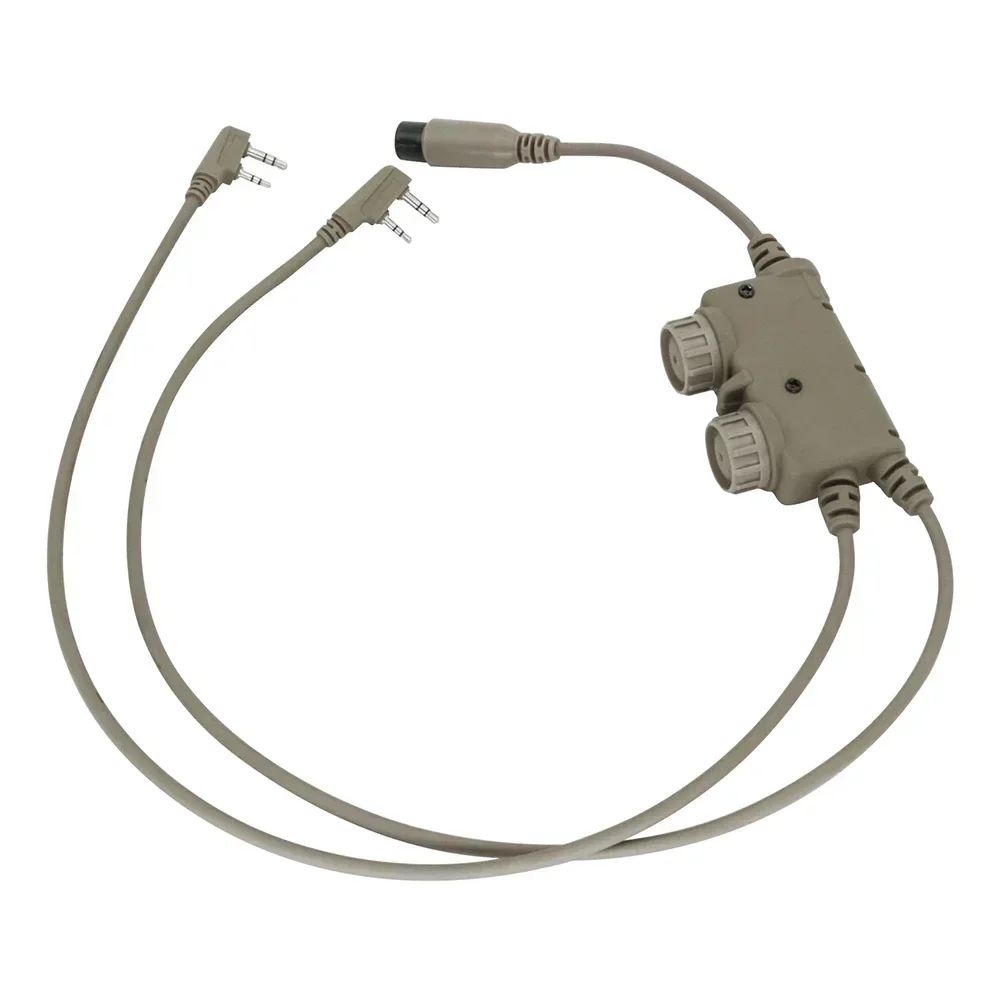 Tactische Hoofdtelefoon Dual Communicatie RAC Ptt Kenwood Plug voor Baofeng UV5R voor TAC-SKY PELTORCOMTA Airsoft Schieten Headset