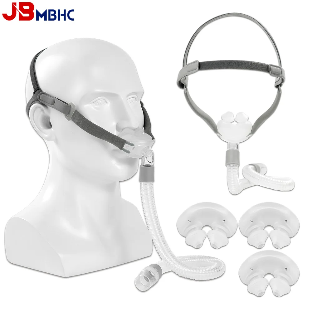 Набор подушек для носа для большинства машин CPAP Универсальная система подушек для носовой маски CPAP в сборе включает в себя 3-размерный головной убор и шланг для маски
