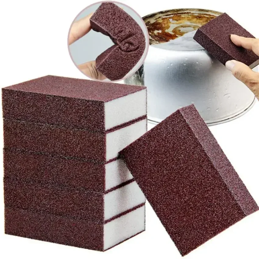 

New Carborundum Sponge Melamine Emery Sponge Pot Brush For Removeing Rust Pan Descaling Clean Rub Kitchen Gadget