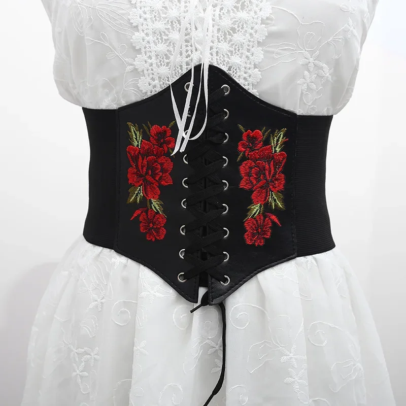 Ceinture de Corset en cuir Pu pour femmes, 12cm, large, élastique, serré, taille haute, amincissant, façonnant le corps