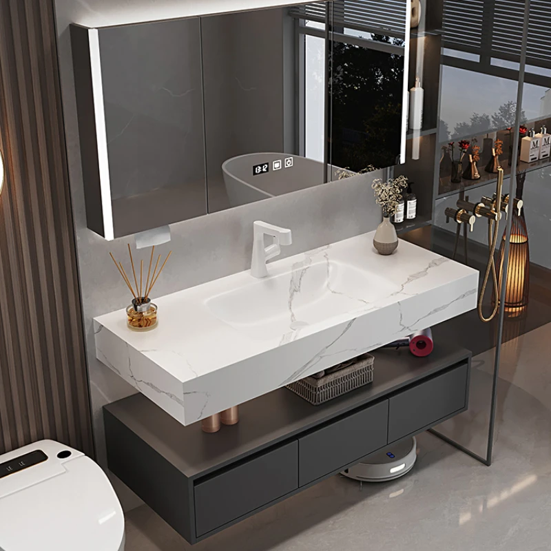 Storage Luxury Bathroom Cabinets Mirror Sink Space Saver Bathroom Cabinet Organisers Washroom Mobile Bagno Home Furniture