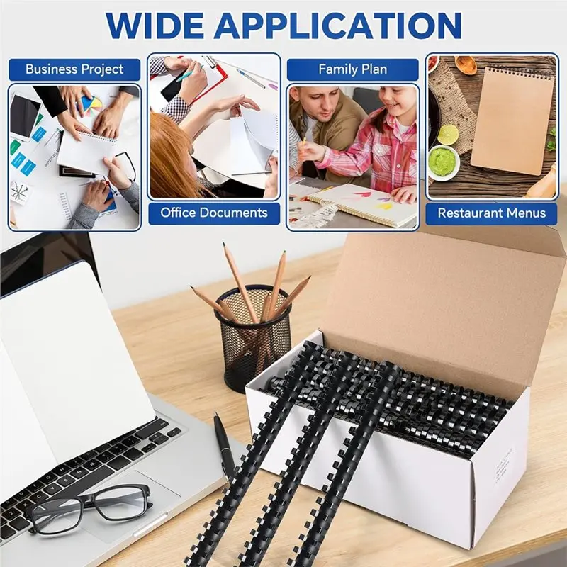 【TODAY-BUY】Book Circular Plastic Ring, 21 Ring Plastic Binding Combs 50 Pack, 1 Inch Diameter Comb Binding Spine For Offices Sch