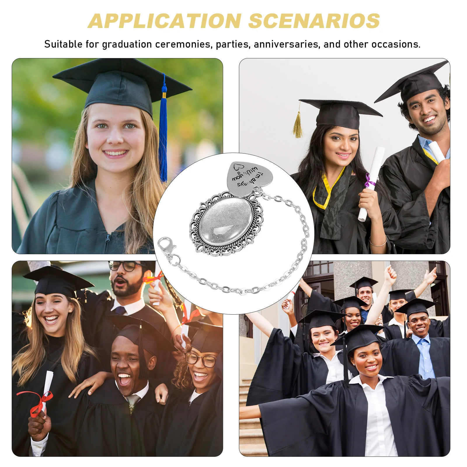 2 stks Grad Cap Decor Memorial Foto Hanger Trays Diy Afstuderen Cadeau Benodigdheden Voor Sieraden Maken Grad Photo Charms