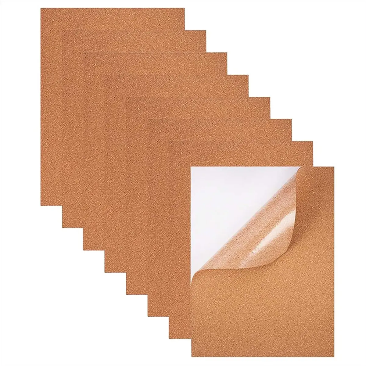 NOCM Pack of 8 Cork Board Self-Adhesive 1mm Thickness 30 X21 cm Cork Wall Pin Board DIY Cork Board for Wall Floors Decoration
