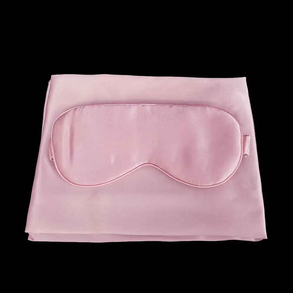 Silk Pillowcase+silk Eye Mask Gift Set with Both Sides Made of 100% Mulberry Silk To Promote Healthy Sleep