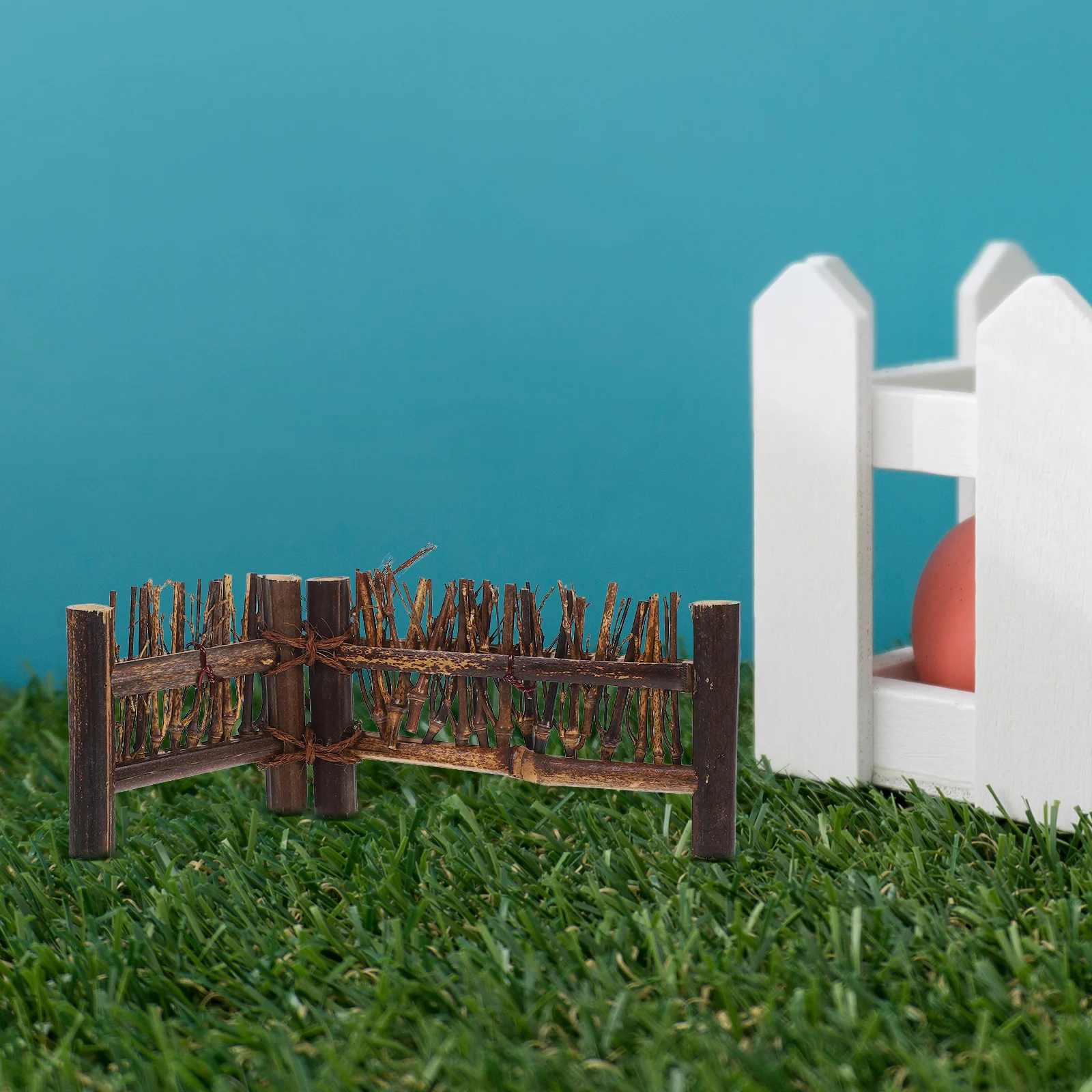

14Cm Miniature Fence For Garden Bonsai Micro Landscape Decoration Wooden Picket Diy Craft Fairy Garden Ornament Decor