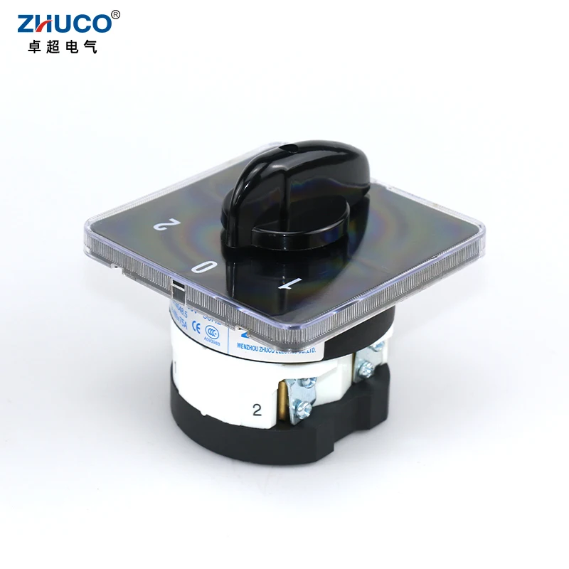 ZHUCO SZL9-75/1 75A Three Position 1-0-2 One Phase 4 Terminal Screws Ganrator Change Over Automatic Transfer Rotary Cam Switch