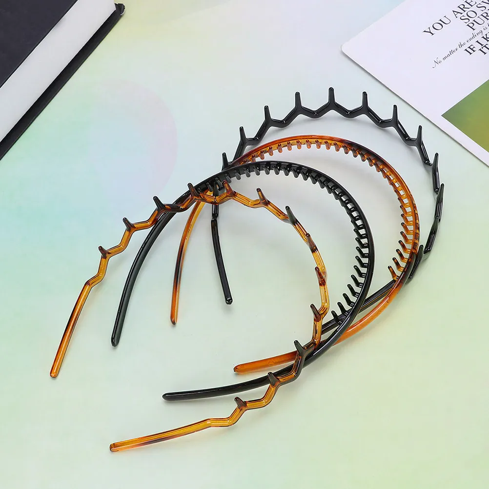 

Набор из 6 простых невидимых ободков для волос: эластичные модные обручи с зубчиками для домашнего и салонного использования