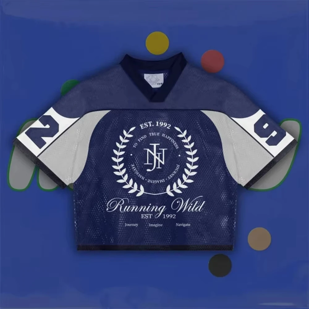 New Women's Spring_Summer Y2K Fashion Casual Running Wild 92 Jin Legacy Jersey Oversized Breathable Speed Drying Sports T-shirt