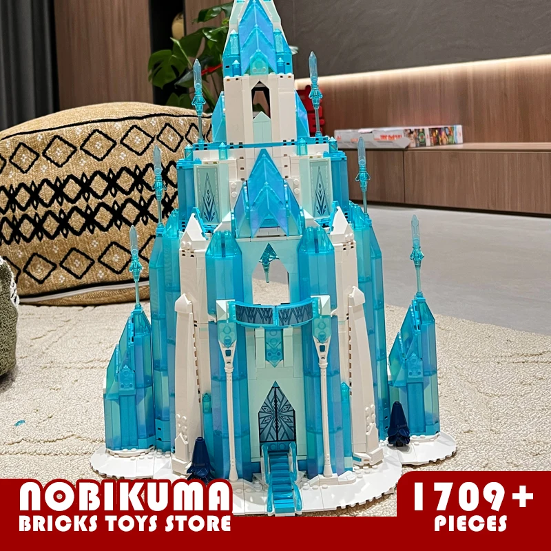 1700+Pcs Disney Frozen Castle Blocks Model Queen Elsa Anna Princess Palace Building Bricks 43197 Children Toys Girl Friend Gifts