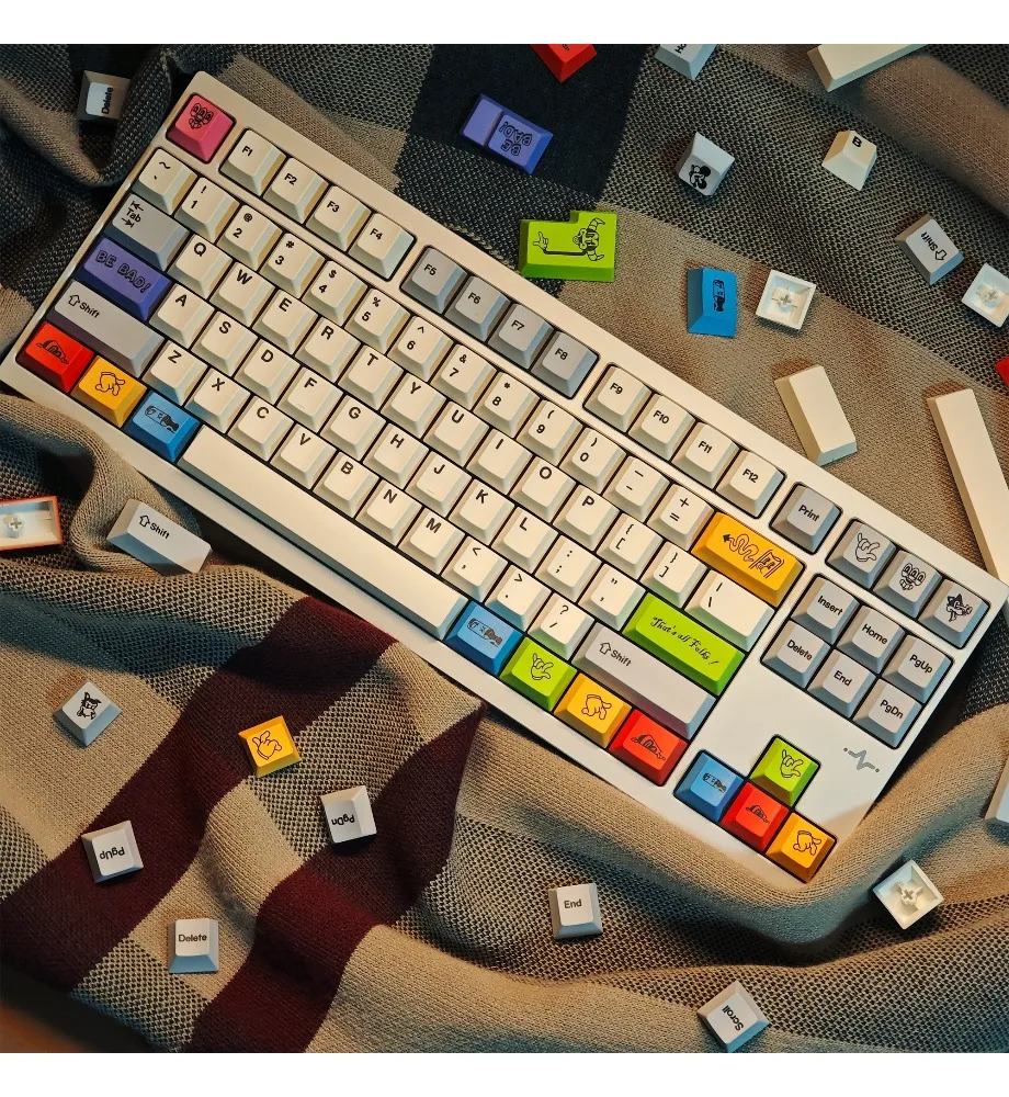 Rubber tube keycaps Classic retro style PBT sublimation 143 keys Full set of mechanical keyboard keycaps
