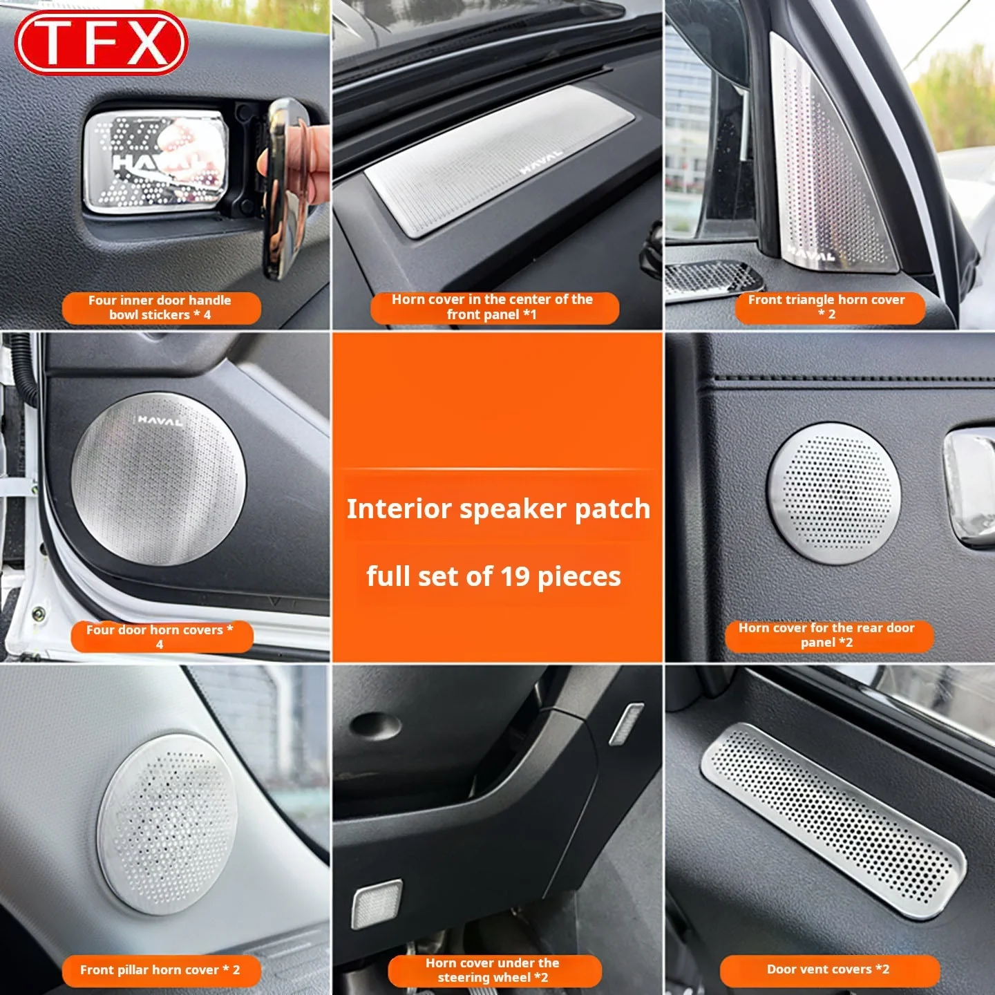 For Haval V7 Raptor Menglong 2025 2026 Car Styling Interior Door Air Outlet Speaker Protection Cover Decorative Trim Accessories
