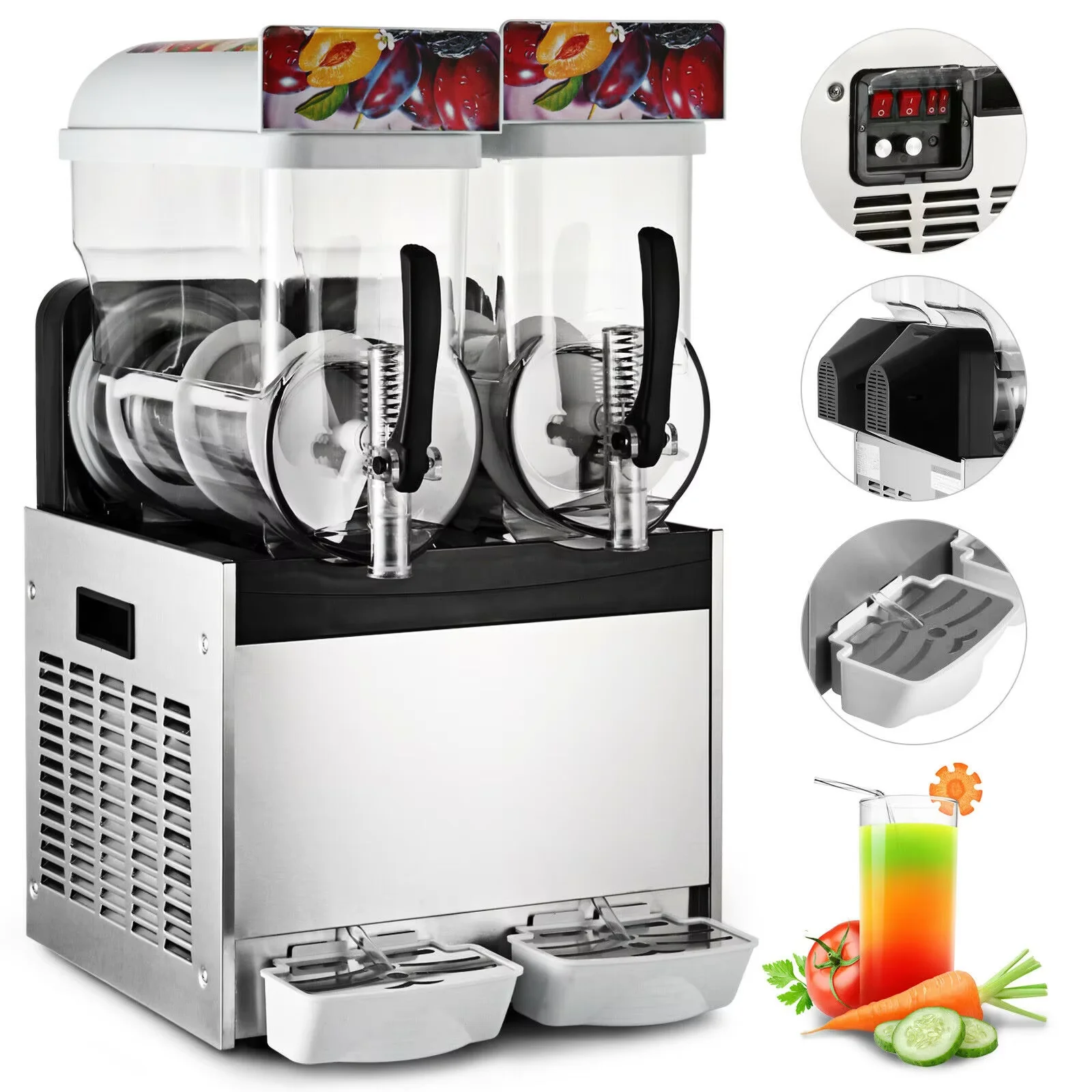 

Commercial Factory Price 15l*2 Drink Slush Machine Control Snow Melting Machine