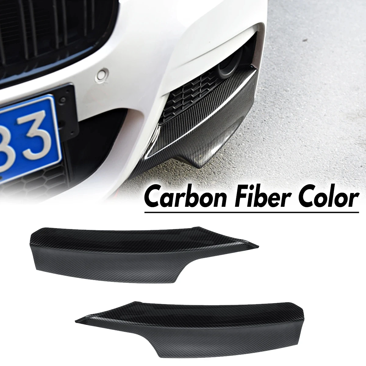 For BMW F30 F31 M Sport 2012-2019 Front Bumper Lip Splitter Canards Spoiler 1Pair Car Fog Lamp Eyebrow Frame Cover Grille