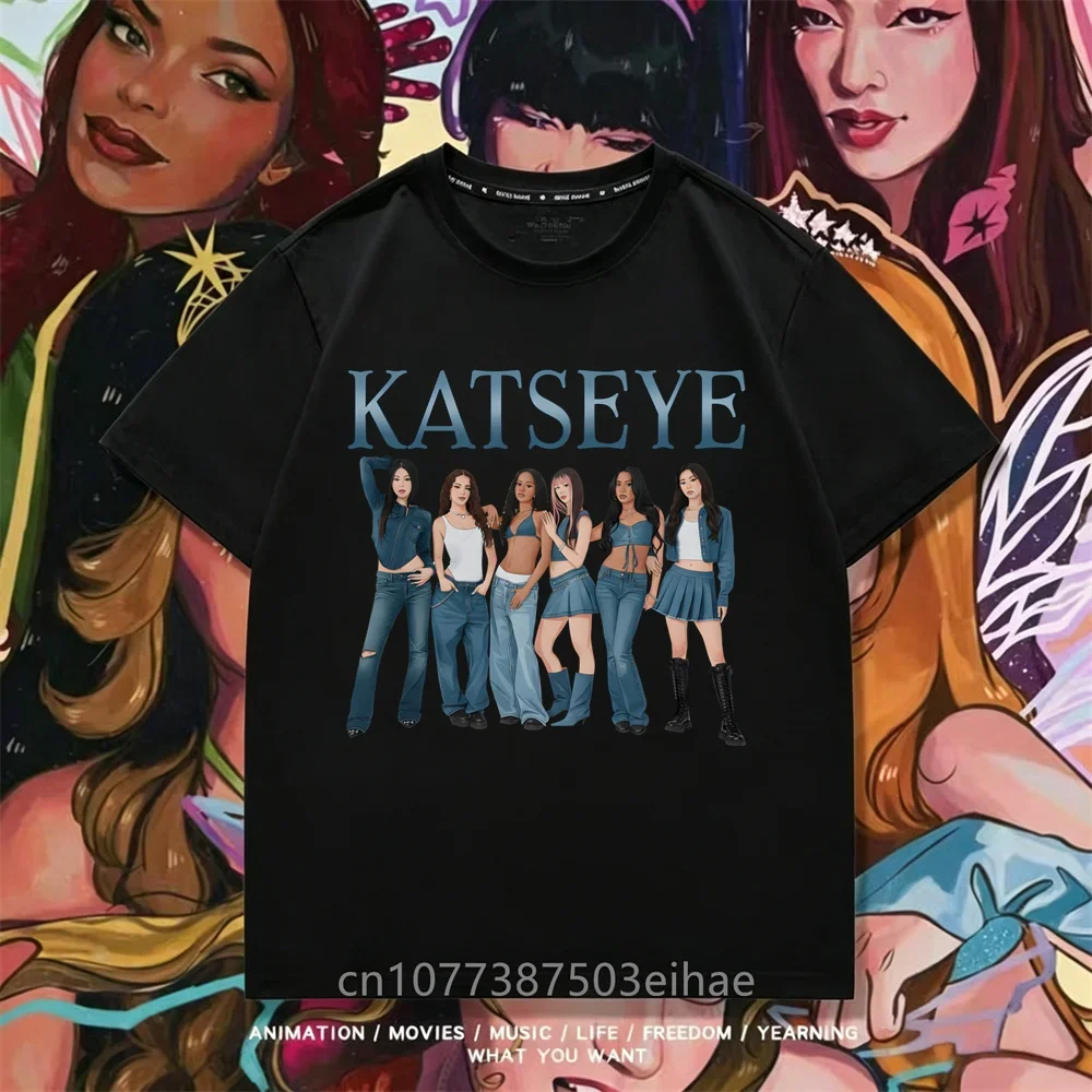 Summer Essential KATSEYE Kids T Shirt Soft Cotton Short Sleeve Y2K Trendy Graphic Boys Girls Daily Children Fashion Clothes