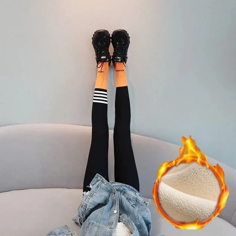 

Ribbed Leggings High Waist Fleece Lined Black Dark Grey Tights for Women All Season Yoga Gym Daily Wear