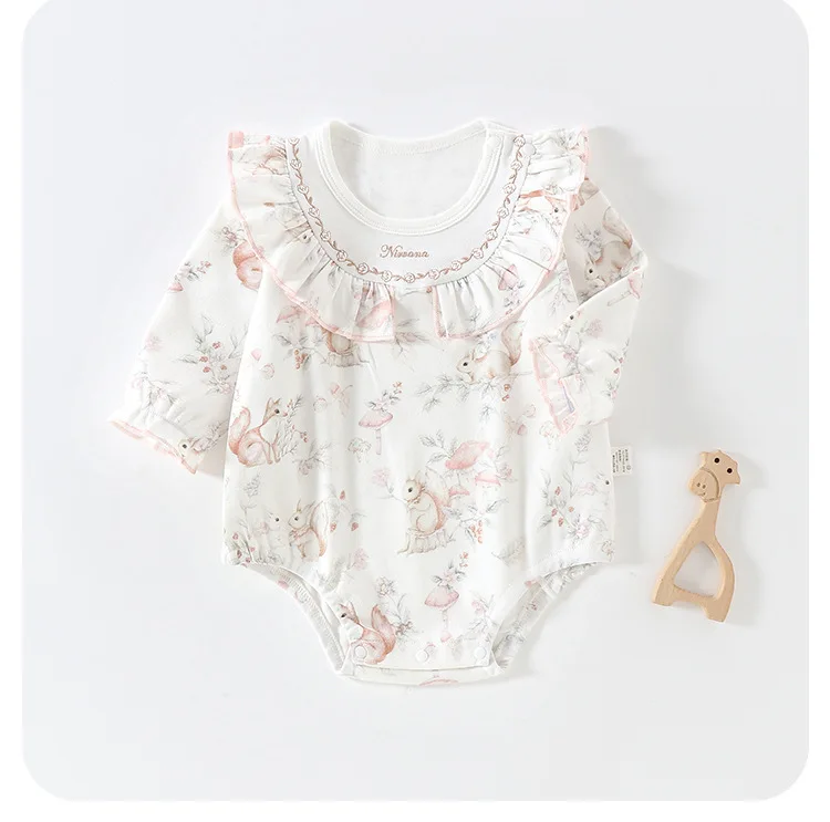 2026 Frühling Babykleidung Mädchen Strampler mit Kragen Hochwertiger Baby-Jumpsuit Krabbelanzug – Detail 10
