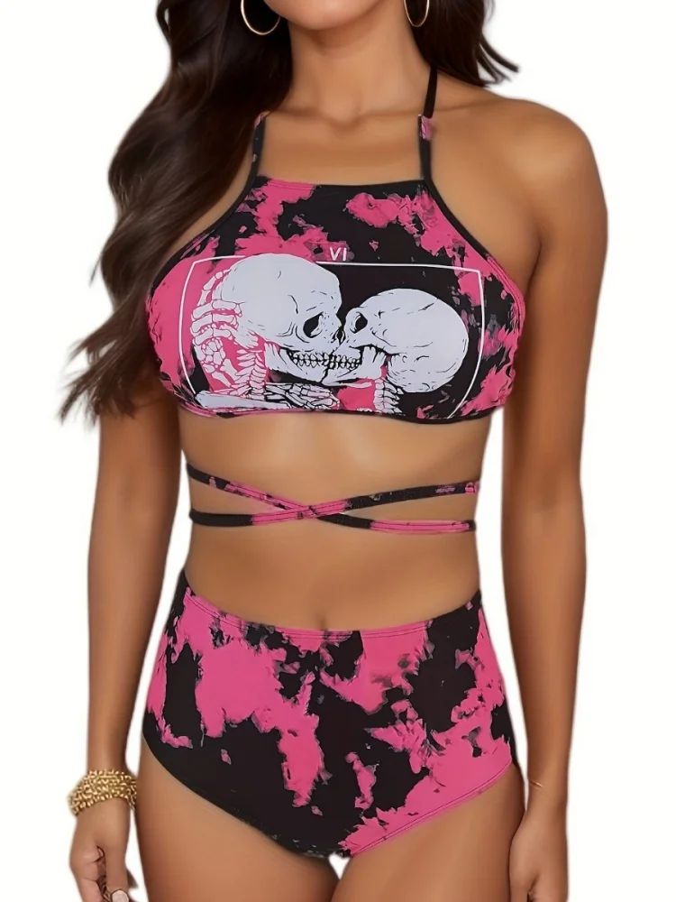 

Bikini Women Swimsuit 2025 New Print Sling Bikinis Set Sexy High Waist Swimwear Summer 2 Piece Set Beachwear Bathing Suit Female