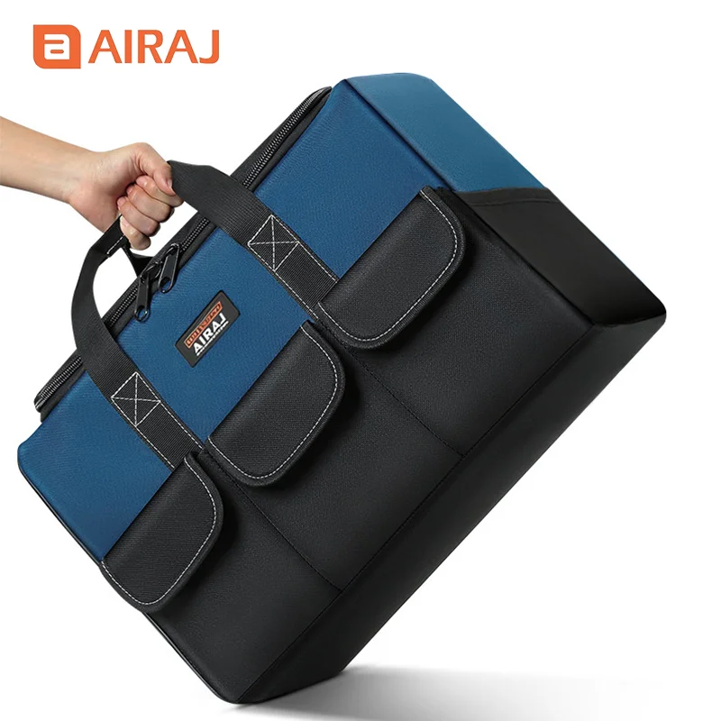 AIRAJ Wide-mouth Large-capacity Tool bag 13/14/17 inches Electric Hammer and Drill Storage Bag, Electrician's Tool bags