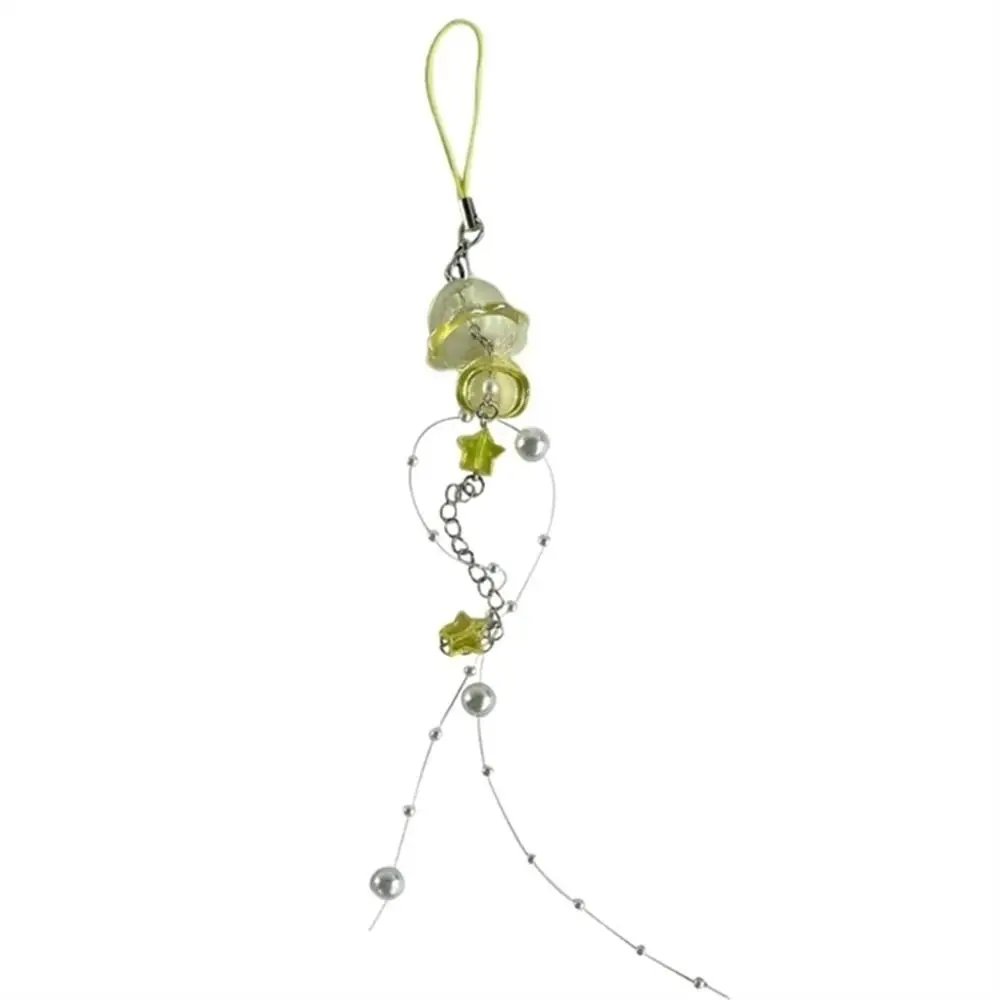

Ocean Style Jellyfish Phone Charm Phone Pendant Crystal Star Y2K Phone Lanyard Handmade Pearl Mobile Phone Chain Girl Woman