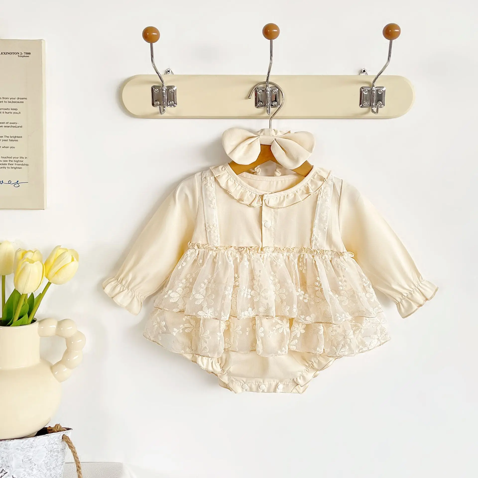 

Lace Collar Lace Skirt Rompers Baby 2025 Spring and Autumn New Thin Sweet and Cute Temperament Rompers