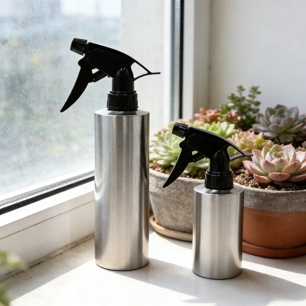 Spray Bottle 304 Stainless Steel with Fine Mist Sprayer, Empty Refillable Container for Kitchen Bathroom or Plants Water Sprayer
