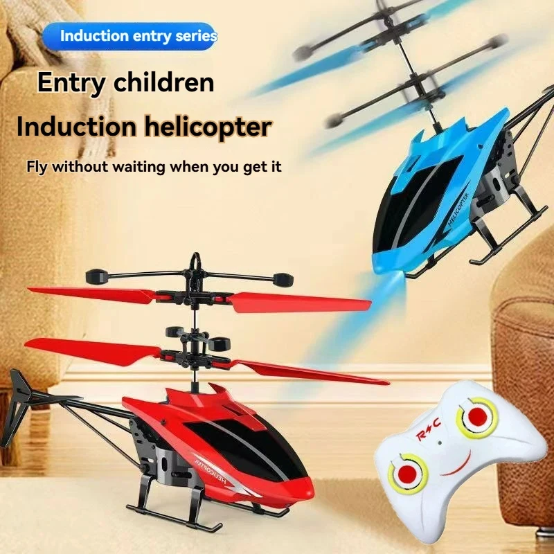 Mini Helicóptero Recargable con Control Remoto Inalámbrico, Aeronave de Inducción Infrarroja, Juguete para Niños, Modelo de Avión
