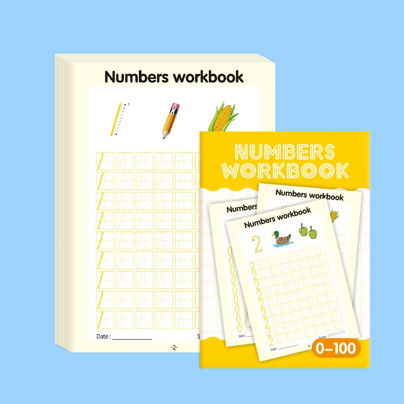 Early Education Book, Children's Digital Exercise Book, Pen Control Training Number 0-100, Interactive Learning Activity Book