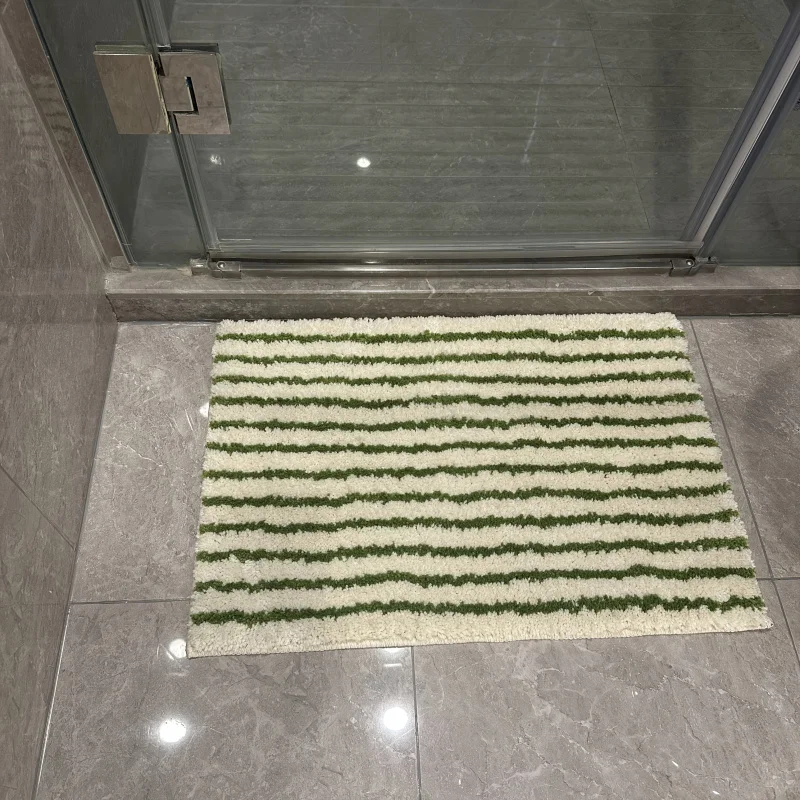 VIKAMA minimalist striped bathroom carpet anti slip floor mat soft absorbent bathroom decoration carpet home decoration