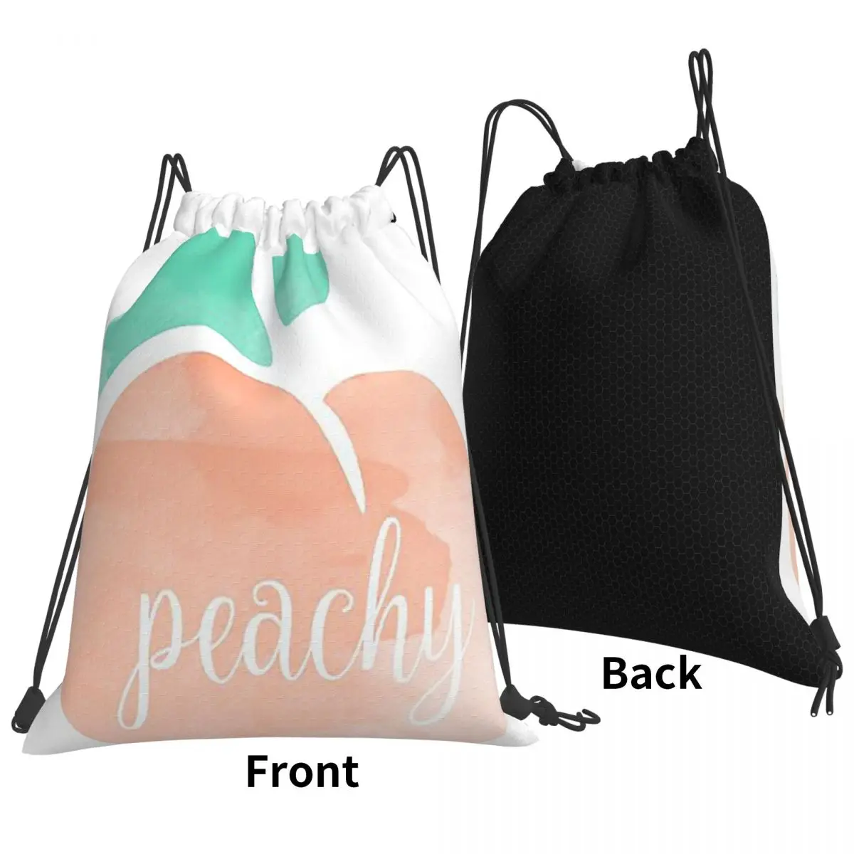 Peachy Backpacks Fashion Portable Drawstring Bags Sports Bag Book Bags For Travel School