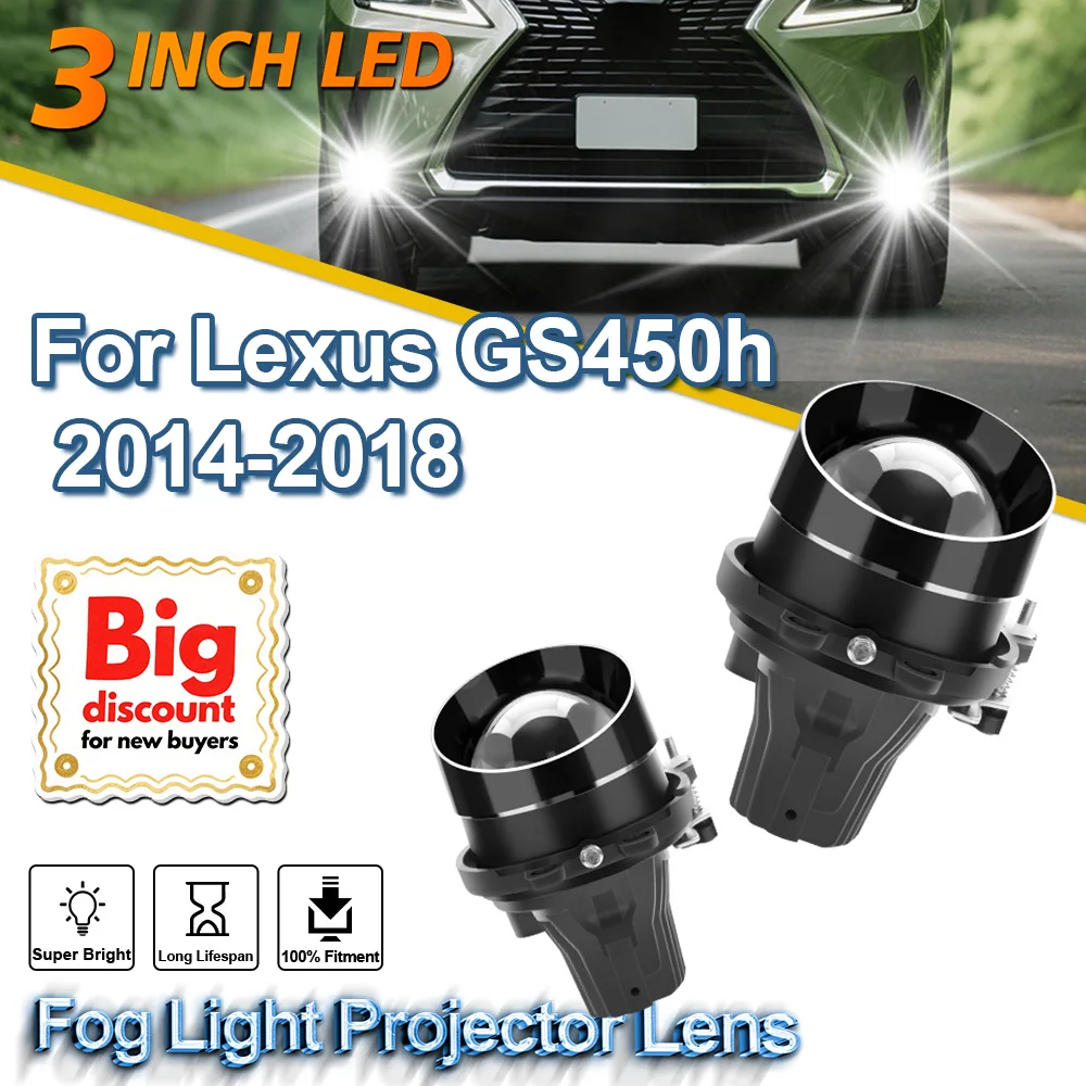 

ROADSUN 3.0 Inch Auto Fog Light Projector Lens Assembly LED Fog Lamp Bulb Car Accessories For Lexus GS450h 2014 2015 2016-2018