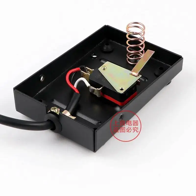 مفتاح سفلي وحدة تحكم بدواسة TFS-1 مفتاح سفلي FS-1 علبة حديدية ذاتية الإعادة تعيين 16 سم وسلك 2 متر