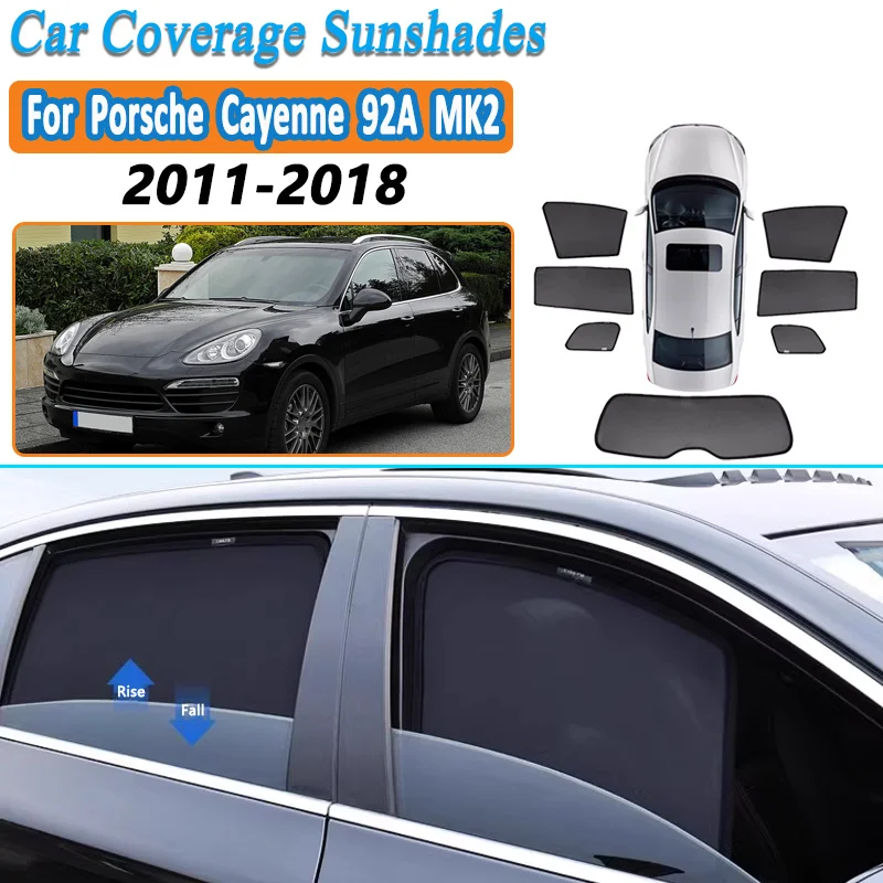 

Сетчатый солнцезащитный козырек для Porsche Cayenne 92A MK2, аксессуары 2011-2018, солнцезащитная шторка на боковое окно, защитная шторка для конфиденциальности, аксессуар