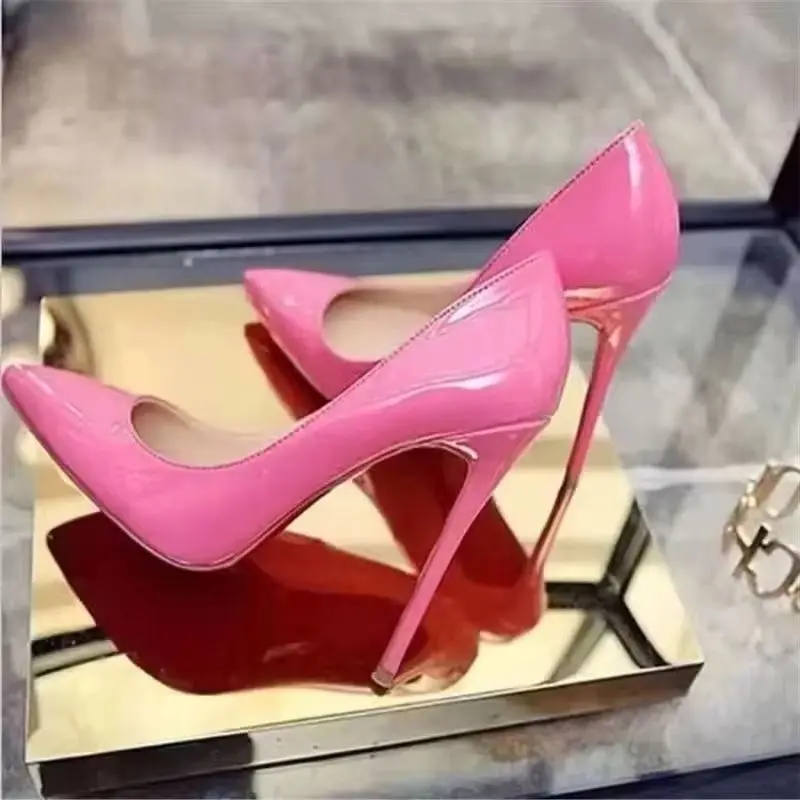 Shoes Woman High Heels Pumps Tacones Pointed Toe Stilettos Talon Femme Sexy Ladies Wedding Shoes Black Heels Big Size 44