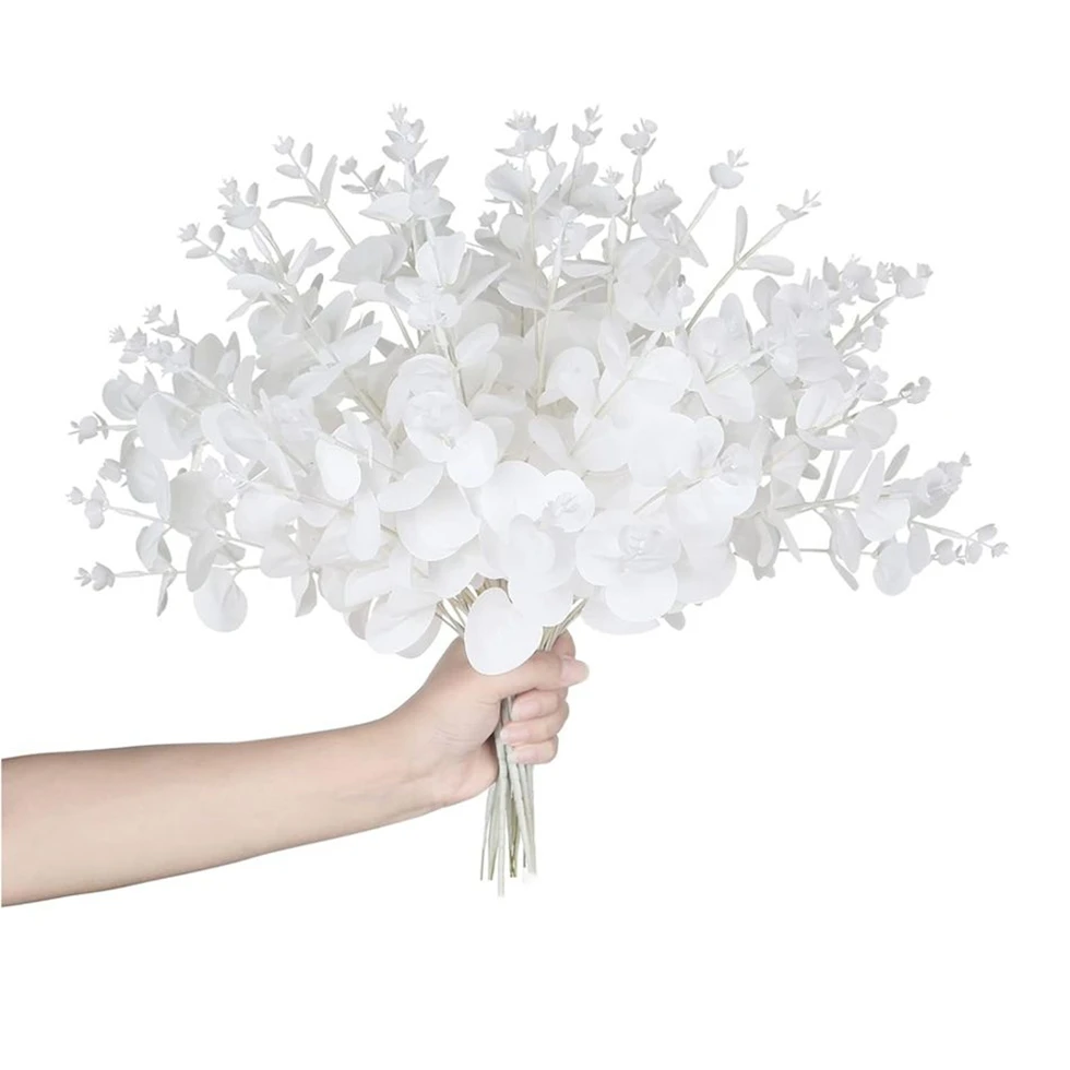 4 Forks of Money Leaves Artificial Plants Wedding Bridal Bouquet Home Vase Garden Dining Table Indoor Outdoor Diy Gift Box Decor
